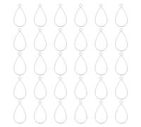PATIKIL 30pcs Open Bezels, Resin Bezels Pendants Open Back Bezels Geometric Pressed Charm Bulk Alloy Hollow Frame for Resin Making s, Drop, Silvery