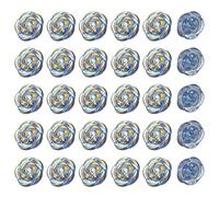 PATIKIL 30Pcs Rose Flower Buttons, 13mm 1/2" Acrylic Cute Buttons for Clothes Decorative Sewing Accessories for DIY Crafts Shirts Blouse Sweaters, Dark Blue/Gold