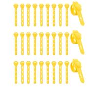 PATIKIL 30Pcs Silicone Cable Ties, Reusable Cord Management Organizer Elastic Wire Cable Organizer for Bundling Earphones Appliance Cords, Yellow