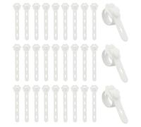 PATIKIL 30Pcs Silicone Cable Ties, Reusable Cord Management Organizer Elastic Wire Cable Organizer for Bundling Earphones Appliance Cords, White
