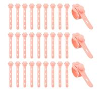 PATIKIL 30Pcs Silicone Cable Ties, Reusable Cord Management Organizer Elastic Wire Cable Organizer for Bundling Earphones Appliance Cords, Pink