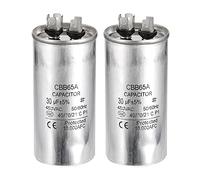 PATIKIL 30uF 30MDF 450V AC Fan Start Capacitor,2Pcs CBB65 Circular Run Capacitor for AC Motor Run Air Conditioner Cool Heat Pump Condenser Straight
