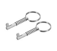 PATIKIL 316 Stainless Steel Quick Release Pin 2 Pack Bimini Top Pin Usable Length 1.6", Total Length 2", Dia 0.25" Boat Marine Hardware with Drop Cam & Spring for Deck Boat Bimini Top