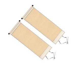 PATIKIL 31x12 Inch Xuan Paper Scroll, 2 Pack Silk Half Raw Ripe Blank Hanging Xuan Paper Chinese Calligraphy Practice Roll for Art Painting Home Decor, Beige