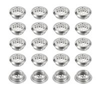 PATIKIL 32 mm Circular Soffit Vent, 20 Pcs Stainless Steel Round Mesh Hole Air Vents Dual Panel Round Mesh Hole Louver for Kitchen Wardrobes Shoe Sundry Cabinets Bathroom, Silver