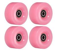 PATIKIL 32 x 58mm Roller Skate Wheels with Bearings, 4 Pack 82A Quad Skate Replacement for Double Row Skate Skateboard Indoor or Outdoor, Pink