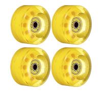 PATIKIL 32 x 58mm Roller Skate Wheels with Bearings, 4 Pack 82A Quad Skate Replacement for Double Row Skate Skateboard Indoor or Outdoor, Shine Yellow