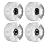 PATIKIL 32 x 58mm Roller Skate Wheels with Bearings, 4 Pack Light Up Wheel Quad Skate Replacement for Double Row Skating Skateboard, White Light