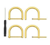 PATIKIL 32mm(1-1/4 Inch) D-Rings Screw in Shackle, 4 Pcs Horseshoe Clasp U Shape D Rings with Screwdriver for Purse Keychain Strap Buckle DIY Leather Craft, Gold