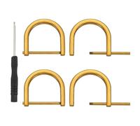 PATIKIL 32mm(1-1/4 Inch) D-Rings Screw in Shackle, 4 Pcs Horseshoe Clasp U Shape D Rings with Screwdriver for Purse Keychain Strap Buckle DIY Leather Craft, Dark Gold