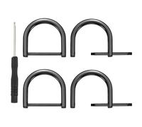 PATIKIL 32mm(1-1/4 Inch) D-Rings Screw in Shackle, 4 Pcs Horseshoe Clasp U Shape D Rings with Screwdriver for Purse Keychain Strap Buckle DIY Leather Craft, Black