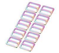 PATIKIL 32mm / 1-1/4 Inch Tri-Glide Slide Buckles, 10 Pack Metal Webbing Strap Fastener for Backpack Bag Belt, Colorful