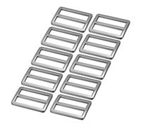 PATIKIL 32mm / 1-1/4 Inch Tri-Glide Slide Buckles, 10 Pack Metal Webbing Strap Fastener for Backpack Bag Belt, Gray-Black