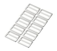 PATIKIL 32mm / 1-1/4 Inch Tri-Glide Slide Buckles, 10 Pack Metal Webbing Strap Fastener for Backpack Bag Belt, Silver