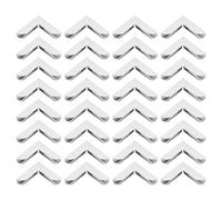 PATIKIL 32mm Metal Book Corners, 50pcs Photo Corners Book Corners Protector Retro Metal Decorative for Crafting Scrapbook Photo Album Book Binding, Silver Tone
