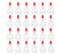 PATIKIL 32Pcs 20/410 Red Tip Squeeze Bottle Caps, 32.5mm Neck Dia. Pointed Dispensing Nose Plastic Bottle Emptying Caps Replacement Kit for DIY Lab Chemistry Experiment Paint Glue, White