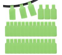 PATIKIL 32Pcs Cable Labels Tags, 1.8" Write on Wire Tags Cord Labels Hook Loop Rectangle Cable Ties for Electronics Organize Wire Classify Identification Management, Green
