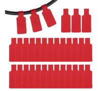 PATIKIL 32Pcs Cable Labels Tags, 1.8" Write on Wire Tags Cord Labels Hook Loop Rectangle Cable Ties for Electronics Organize Wire Classify Identification Management, Red
