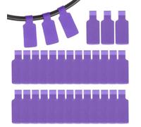 PATIKIL 32Pcs Cable Labels Tags, 1.8" Write on Wire Tags Cord Labels Hook Loop Rectangle Cable Ties for Electronics Organize Wire Classify Identification Management, Purple