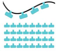 PATIKIL 32Pcs Cable Labels Tags, Reusable 60MM Write on Wire Tags Cord Labels Hook Loop Rectangle Cable Ties for Electronics Organize Wire Classify Identification Management, Blue