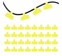 PATIKIL 32Pcs Cable Labels Tags, Reusable 60MM Write on Wire Tags Cord Labels Hook Loop Rectangle Cable Ties for Electronics Organize Wire Classify Identification Management, Yellow