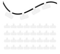 PATIKIL 32Pcs Cable Labels Tags, Reusable 60MM Write on Wire Tags Cord Labels Hook Loop Rectangle Cable Ties for Electronics Organize Wire Classify Identification Management, White