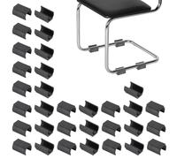 PATIKIL 32pcs U Chair Leg Caps, 25mm U Shaped Chair Leg Floor Protectors Chair Foot Rectangle Tips Covers Pads Slide Smoothly for Hardwood Floors, White
