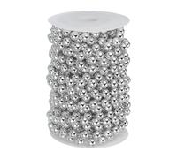 PATIKIL 33 Feet Pearl String 10 mm Craft Pearl Bead Garland Faux Beads Spool Roll Strands Pearls Chain Trim for Wedding Party Flower Christmas Tree Decoration DIY Crafts, Silver