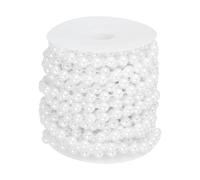 PATIKIL 33 Feet Pearl String 8 mm Craft Pearl Bead Garland Faux Beads Spool Roll Strands Pearls Chain Trim for Wedding Party Flower Christmas Tree Decoration DIY Crafts, White