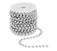 PATIKIL 33 Feet Pearl String 8 mm Craft Pearl Bead Garland Faux Beads Spool Roll Strands Pearls Chain Trim for Wedding Party Flower Christmas Tree Decoration DIY Crafts, Silver
