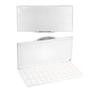 PATIKIL 33 Wells Paint Storage Box, Airtight Folding Detachable with Extra Area Painting Palette for Watercolor Gouache Acrylic Oil Paint, Silver