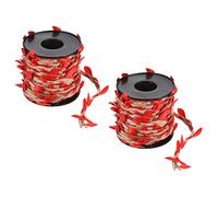 PATIKIL 33ft 5mm Burlap Leaf Ribbon, 2 Roll Braided Decoration Vine Natural Jute Rope Twine with Artificial Leaves for Jungle Wedding Party Home Garden Decor, Red