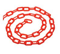 PATIKIL 33ft Plastic Barrier Chain, Safety Barrier Chain Plastic Chain Links Crowd Control Barrier for Fence Gate Garden Construction Driveway Elevator Parking Lot, Red