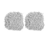 PATIKIL 33yds Fluffy Yarn, 2 Skeins Fuzzy Yarn Faux Fur Yarn Crochet Soft Polyester Plush Fur Eyelash for Crocheting Knit Blanket Rug Sweater Scarf Hat Bear Craft, Silver Gray