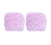 PATIKIL 33yds Fluffy Yarn, 2 Skeins Fuzzy Yarn Faux Fur Yarn Crochet Soft Polyester Plush Fur Eyelash for Crocheting Knit Blanket Rug Sweater Scarf Hat Bear Craft, Light Purple