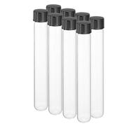 PATIKIL 34ml Test Tubes with Caps, 8pcs Glass Test Tubes Clear Round Bottom Test Tube Containers with Plastic Cap for Bead Candy Bath Salt Storage Scientific Experiment Plant, 20mmx150mm