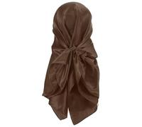 PATIKIL 35 Inch Satin Head Scarf, Large Square Scarf Silk Feeling Hair Bandanas Sleeping Head Wrapping Scarves for Women, Dark Brown