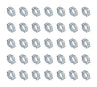 PATIKIL 35 Pack 9-11mm Double Ear Hose Clamp, Galvanized Steel O Clip Crimp Rings for Fuel Petrol Pipe Tube Fitting Connections, Silver Tone