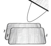 PATIKIL 35 x 18 Inch Air Conditioner Cover, 2 Pcs Polyester Aluminum Foil Waterproof Dustproof Magnet Hook Fixing AC Outside Unit Cover Condenser Protector for Outdoor AC Unit, Silver