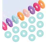 PATIKIL 35mm 1.38" Plastic Round Book Binding Discs, 22 Pcs Discbound Expansion Discs Star Shape Plating Round Binder Rings for DIY Notebook Planner, Sky Blue