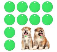 PATIKIL 35mm Blanks Dog Pet Tags, 10Pcs Round Aluminum Blanks Engraving Tags for Carving Names Phone Numbers or Other Information Pendants, Green