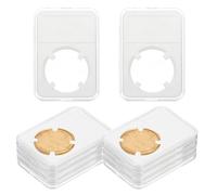 PATIKIL 35mm Coin Slab Display Holder, 10Pcs Clear Coin Case Storage Plastic Four-Point Box for Coin Collectors Collection Protection Organize
