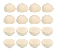 PATIKIL 35mm Half Wood Beads, 20 Pack Unfinished Natural Wooden Beads Round Split Wood Balls for Craft Art Ornaments Painting, Brown