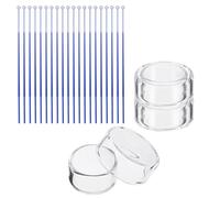 PATIKIL 35mm High Borosilicate Glass Petri Dishes with Lids, 4 Pack Petri Plates with 20 Pack Inoculation Loop for Lab Science Experiment, Clear