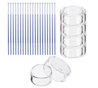 PATIKIL 35mm High Borosilicate Glass Petri Dishes with Lids, 6 Pack Petri Plates with 20 Pack Inoculation Loop for Lab Science Experiment, Clear