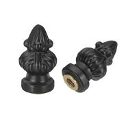 PATIKIL 35mm Lamp Shade Finial, 2 Pcs Lamp Finials Caps Knob 1/4-27 Inch Threaded Alloy Solid Lamp Finial Decoration for Lamp Shade Table Floor Lamps, Black