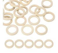 PATIKIL 35mm Natural Wooden Rings, 30 Pack Wood Ring Round Linking Rings Wood Loop Circle for Craft Pendant DIY Jewelry Making Macrame, Natural Color