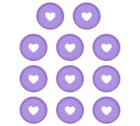 PATIKIL 35mm Plastic Book Binding Discs, 11 Pack Discbound Expansion Discs Heart Binder Rings for DIY Notebook Planner, Purple