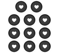 PATIKIL 35mm Plastic Book Binding Discs, 11 Pack Discbound Expansion Discs Heart Binder Rings for DIY Notebook Planner, Black