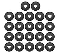 PATIKIL 35mm Plastic Book Binding Discs, 22 Pack Discbound Expansion Discs Heart Binder Rings for DIY Notebook Planner, Black